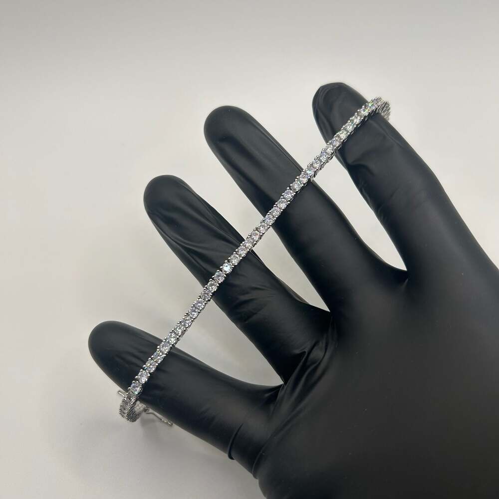 Moissanite Tennis Bracelet Silver 3mm 7 Inch Brand New VVS1 Crazy Shine No Pass